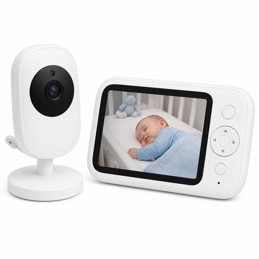 Babyphone vidéo sans wifi — écran 3,5 pouces, vision nocturne et température