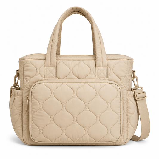Sac à langer Babymia beige matiélassé avec matelas à langer intégré